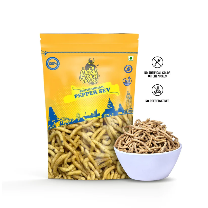 South Special Milagu (Pepper) Sev 200g – Indian Snack House